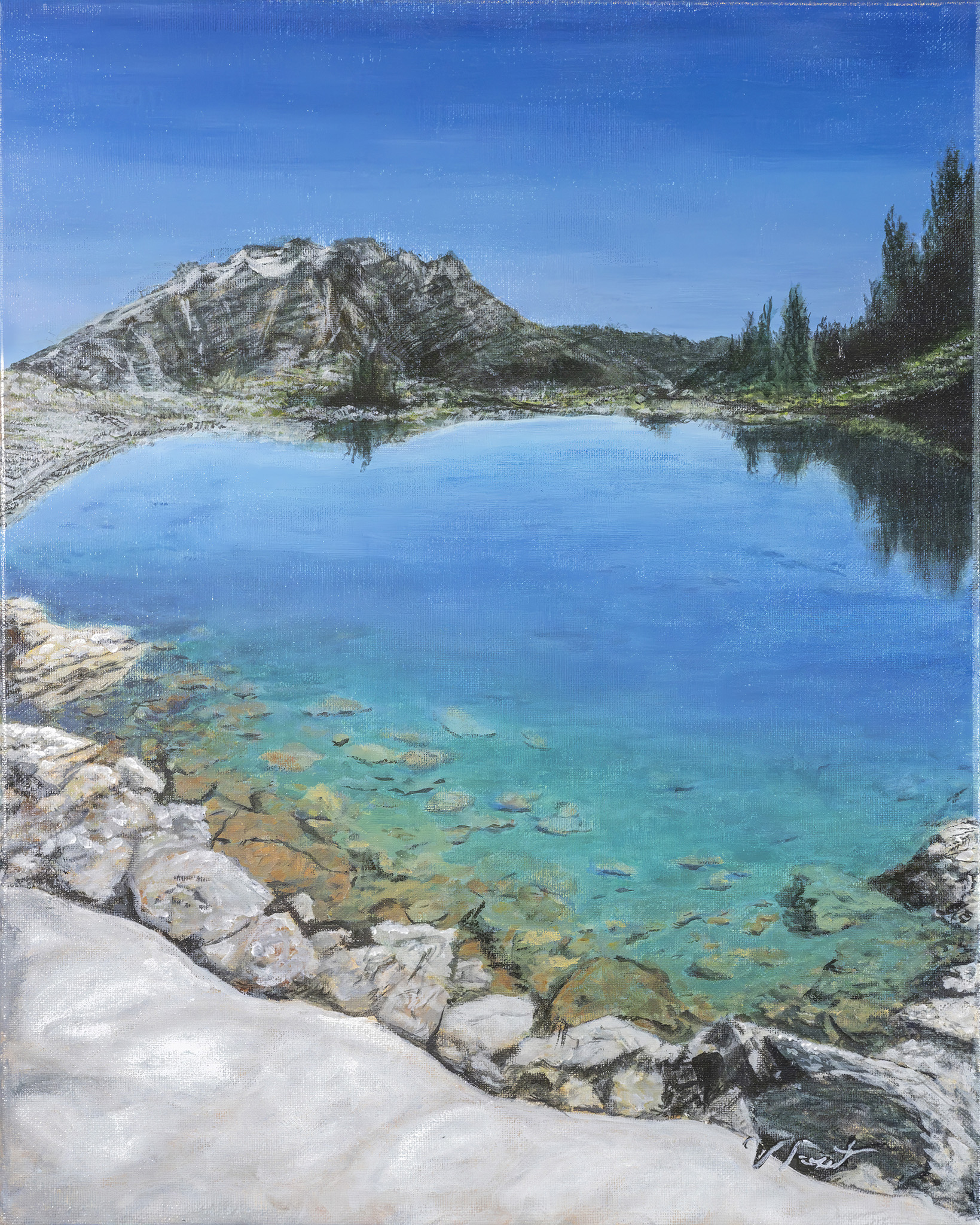 Lord of the Squirrel Trail, a picturesque water and mountain scene near Whistler, BC.