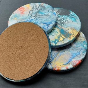 Tile Coasters (4 pc) Circle, 4 inch, (#4c10)