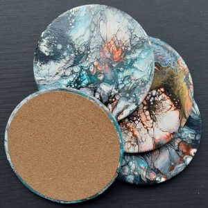 Tile Coasters (4 pc) Circle, 4 inch, (#4c3)