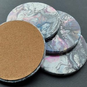 Tile Coasters (4 pc) Circle, 4 inch, (#4c6)