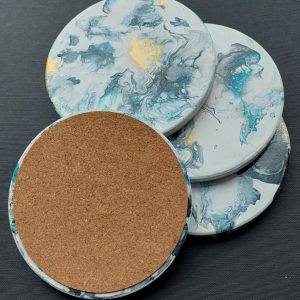 Tile Coasters (4 pc) Circle, 4 inch, (#4c8)