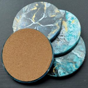 Tile Coasters (4 pc) Circle, 4 inch, (#4c9)